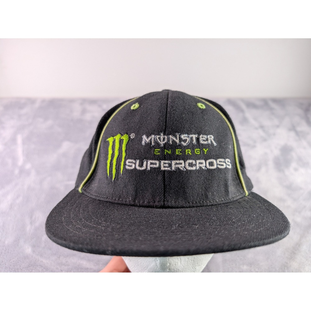 Monster Energy Supercross Hat Black Lime Green AMA FIM World Championship Cap